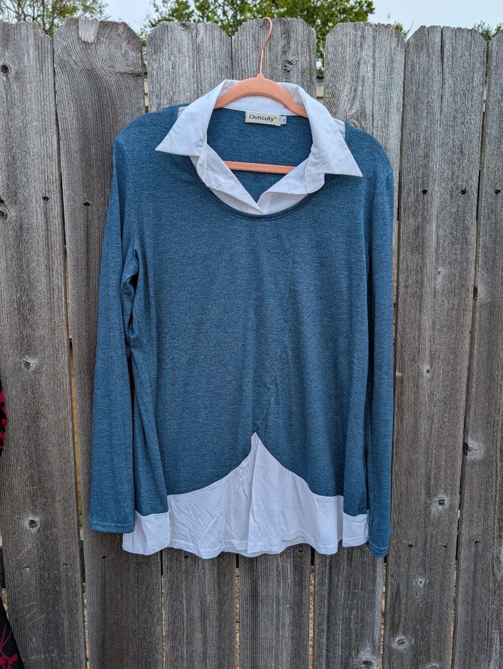 Womans Blue and White Shirt - XL